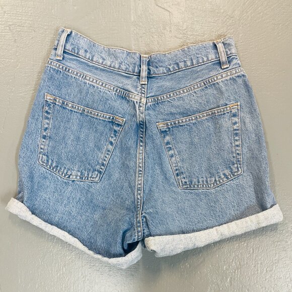 TOPSHOP ROLL CUFF HIGH RISE DENIM MOM SHORTS - Picture 3 of 8